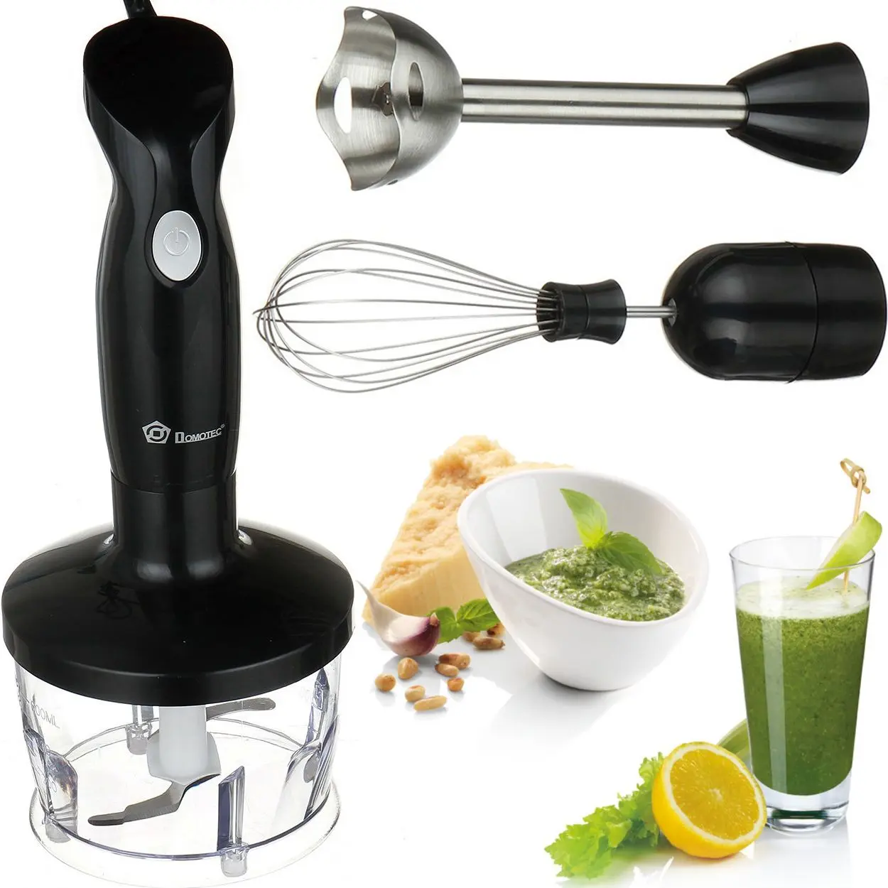 Блендер Domotec Ms-5103 3в1, ручний занурювальний блендер, міксер, кухонний комбайн, кухонний подрібнювач 500 Вт - Зображення 5