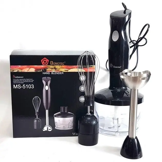 Блендер Domotec Ms-5103 3в1, ручний занурювальний блендер, міксер, кухонний комбайн, кухонний подрібнювач 500 Вт - Зображення 2
