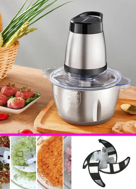 Блендер Raf Food Processor R7019 кухонний подрібнювач 250W металева чаша на 2 л чоппер - Зображення 2