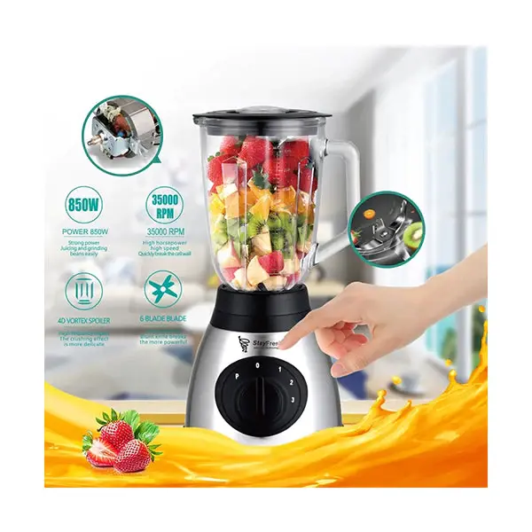 Блендер стаціонарний Haeger HG-288, блендер подрібнювач із кавомолкою, з чашею 1.5 л, три швидкості, 850 Вт - Зображення 6