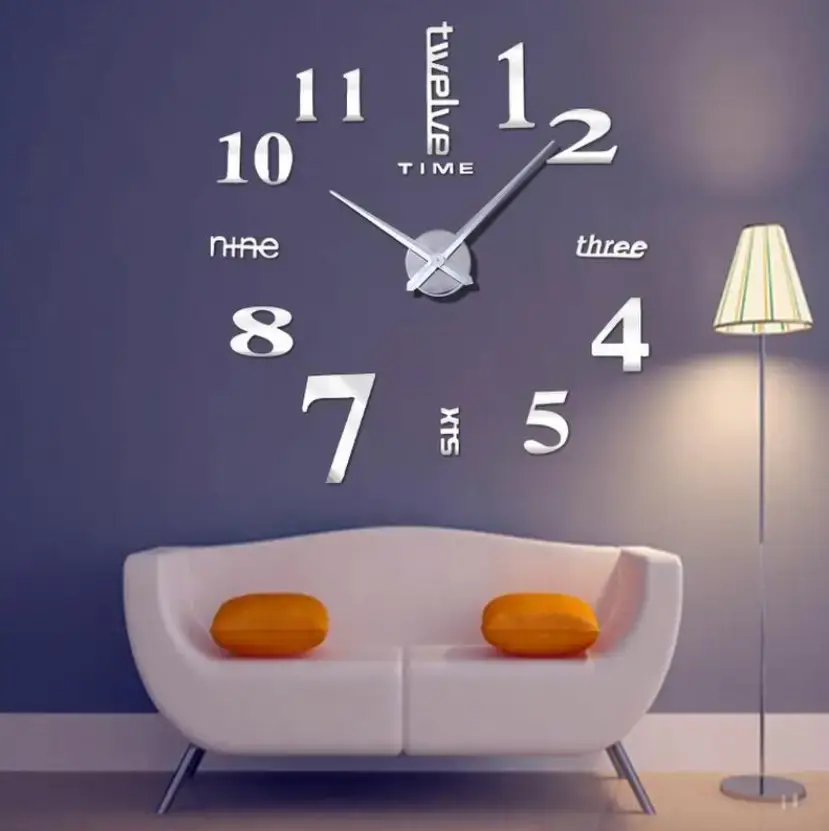 Великий настінний годинник Horloge 3D DIY кварц 27/37/47 55 см. Світяться вночі - Зображення 2