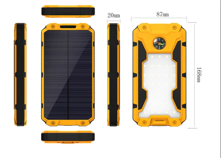 Броньований сонячний Power Bank Solar 20000 mAh 2xUSB - Зображення 3