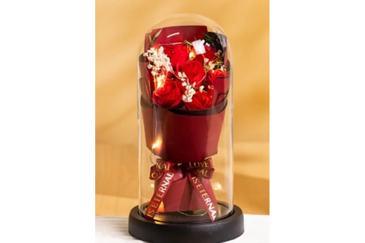 Букет у колбі з LED підсвічуванням (KR-03) - Зображення 3