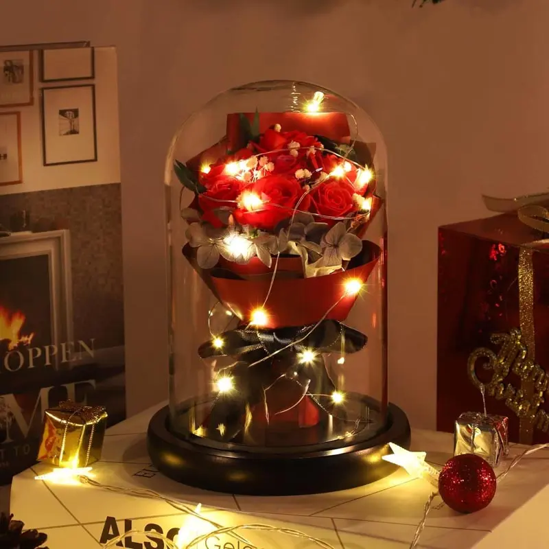 Букет у колбі з LED підсвічуванням (KR-03) - Зображення 2