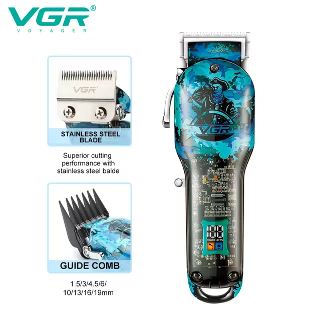 Професійний набір 3в1 VGR V-645 тример, машинка для стрижки волосся та електробритва - Зображення 4