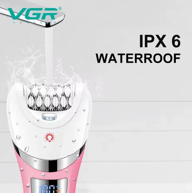 Багатофункціональний акумуляторний епілятор із підсвічуванням VGR V-759 5в1 жіноча електробритва - Зображення 6