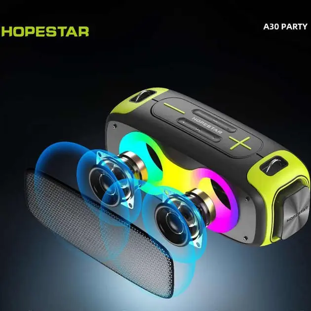 Портативна бездротова колонка Bluetooth Hopestar A30 Party | BT5.0, 70W, TWS, AUX/TF/USB, 7h - Зображення 3
