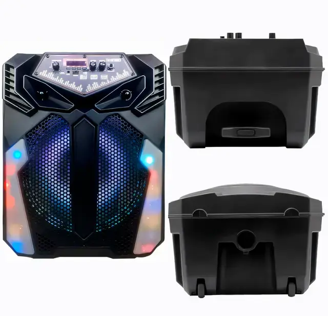 Портативна колонка валіза Kimiso QS-1214 12 inch з мікрофоном та світломузикою, 900 Вт - Зображення 3