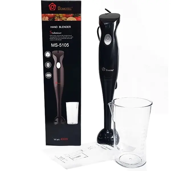 Блендер DOMOTEC MS-5105 (занурювальний, 400Вт, пластик, + склянка) - Зображення 4