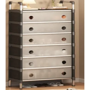 Полиця для взуття SKLM-34-LT6205 чорно-біла 6 полиць