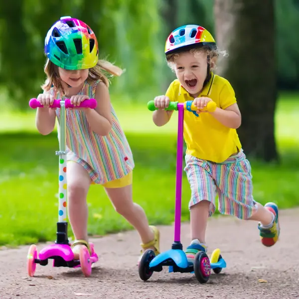 зелений Триколісний самокат з колесами, що світяться - Зображення 2