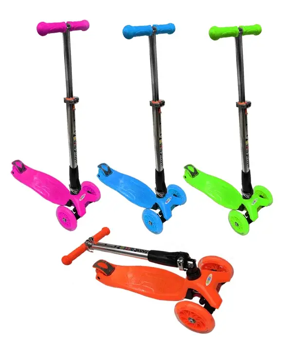 зелений Триколісний самокат з колесами, що світяться - Зображення 3