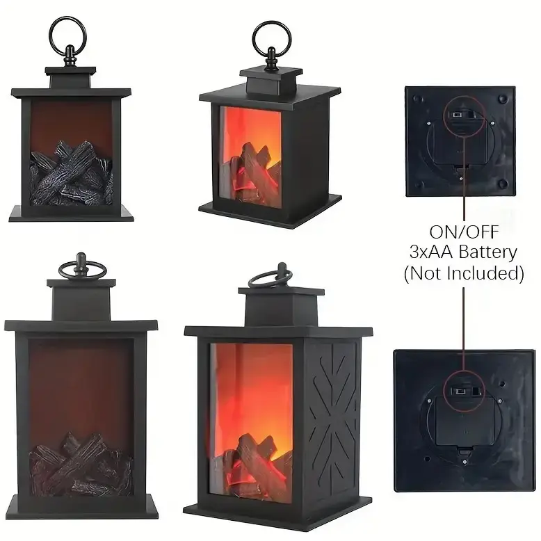 Декоративна лампа з ефектом полум'я розмір 14×14×24,5 см - Зображення 5