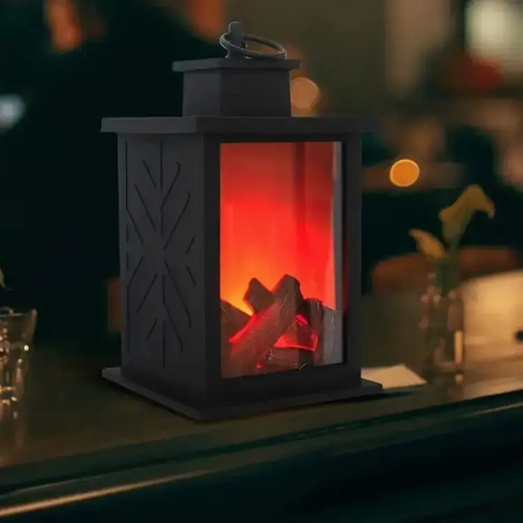 Декоративна лампа з ефектом полум'я розмір 14×14×24,5 см - Зображення 3