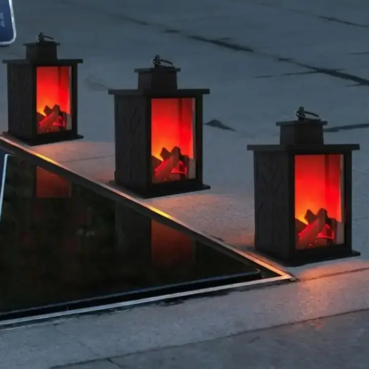 Декоративна лампа з ефектом полум'я розмір 14×14×24,5 см - Зображення 6