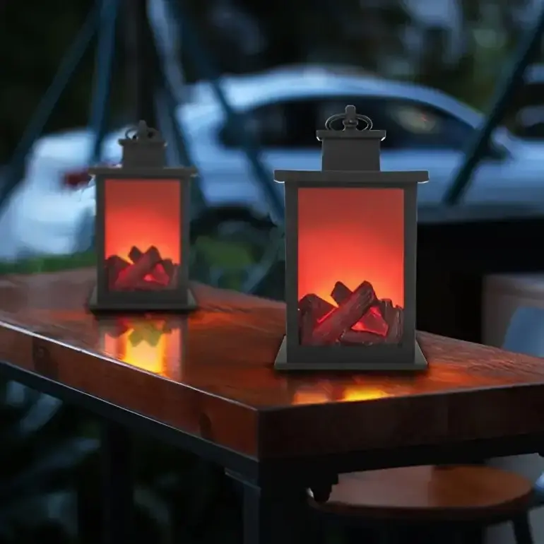 Декоративна лампа з ефектом полум'я розмір 14×14×24,5 см - Зображення 2