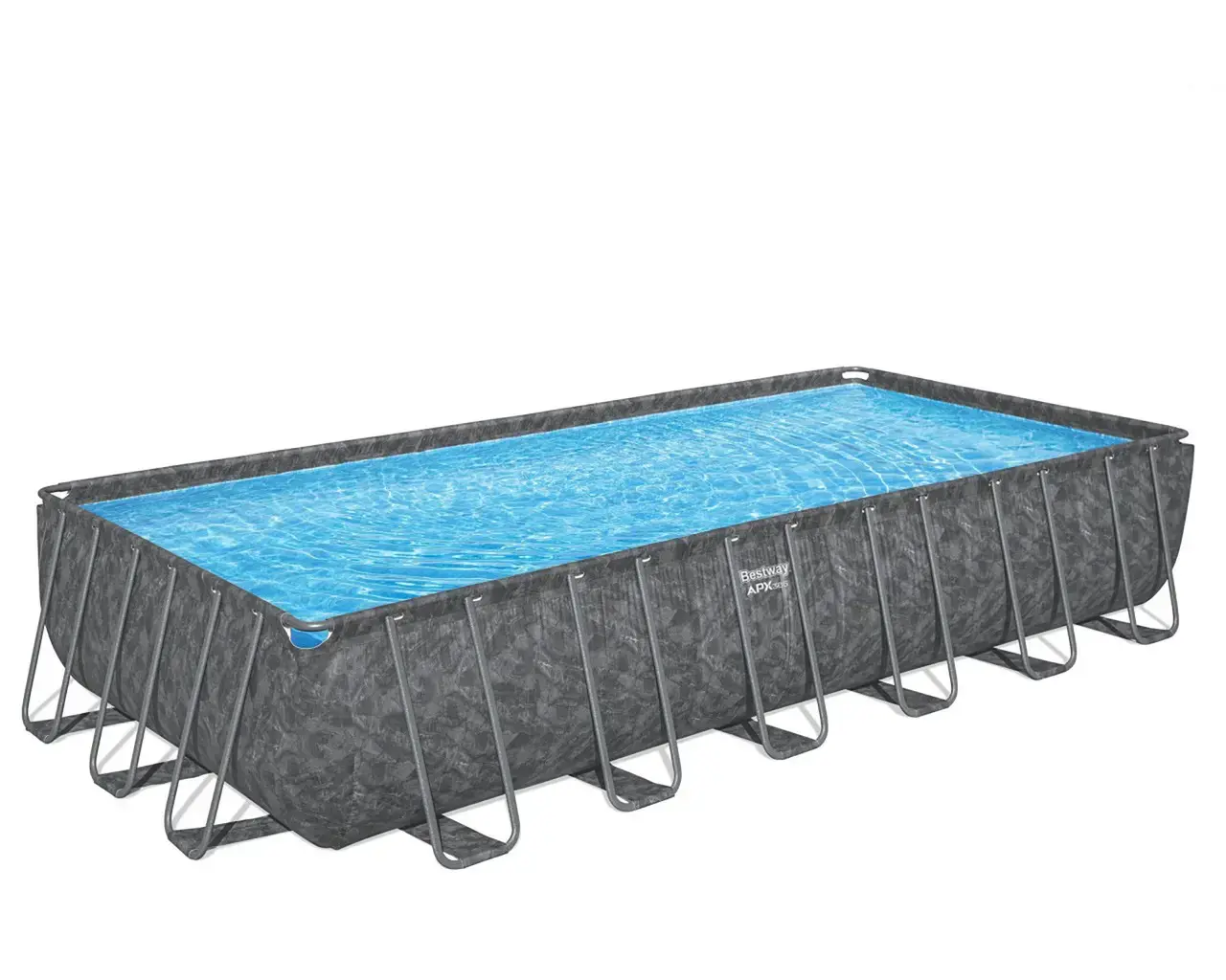 Басейн каркасний прямокутний (732-366-132см, 30045 л, фільтр-насос, сходи, тент) Bestway 561KG - Зображення 3