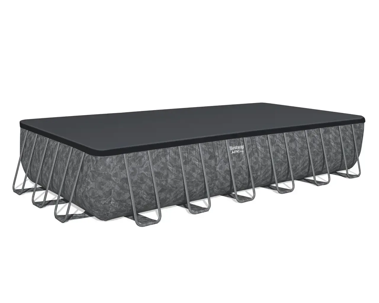 Басейн каркасний прямокутний (732-366-132см, 30045 л, фільтр-насос, сходи, тент) Bestway 561KG - Зображення 4