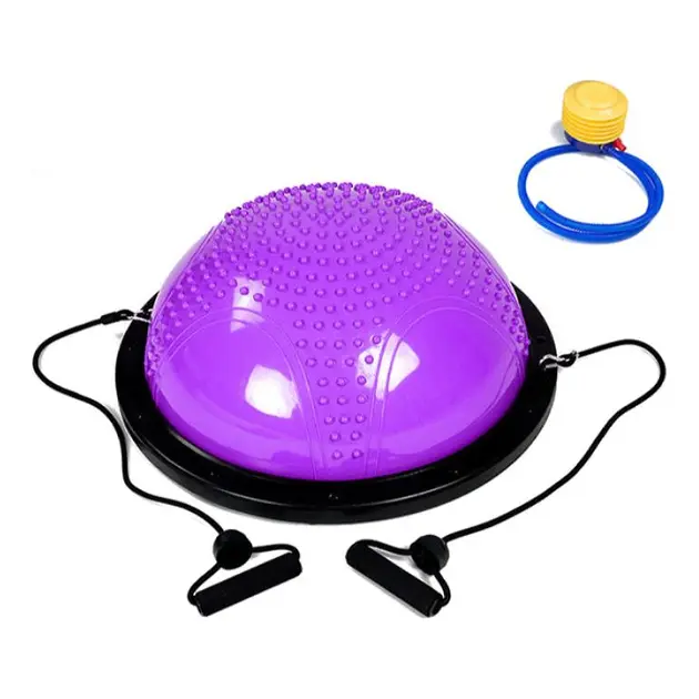 Гімнастична напівсфера для фітнесу, балансувальна подушка, PF-01 платформа 60 см Фіолетова - Зображення 2