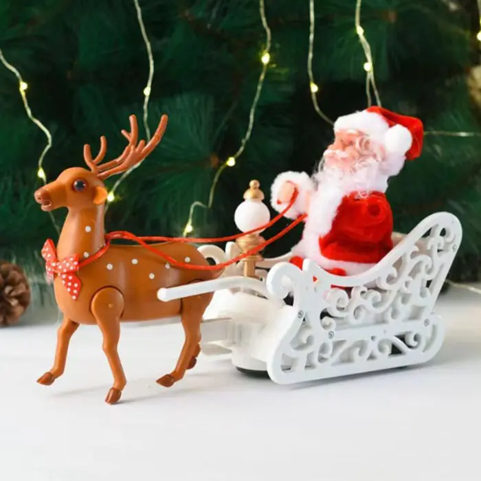 Музична іграшка "Санта Клаус із оленем на санях" - Зображення 4
