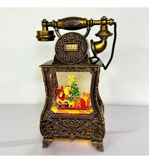 Новорічний ліхтар з Санта-Клауса у формі старовинного телефону 814 - Зображення 4