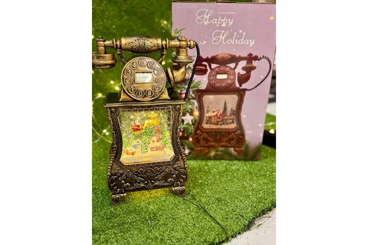 Новорічний ліхтар з Санта-Клауса у формі старовинного телефону 814 - Зображення 5