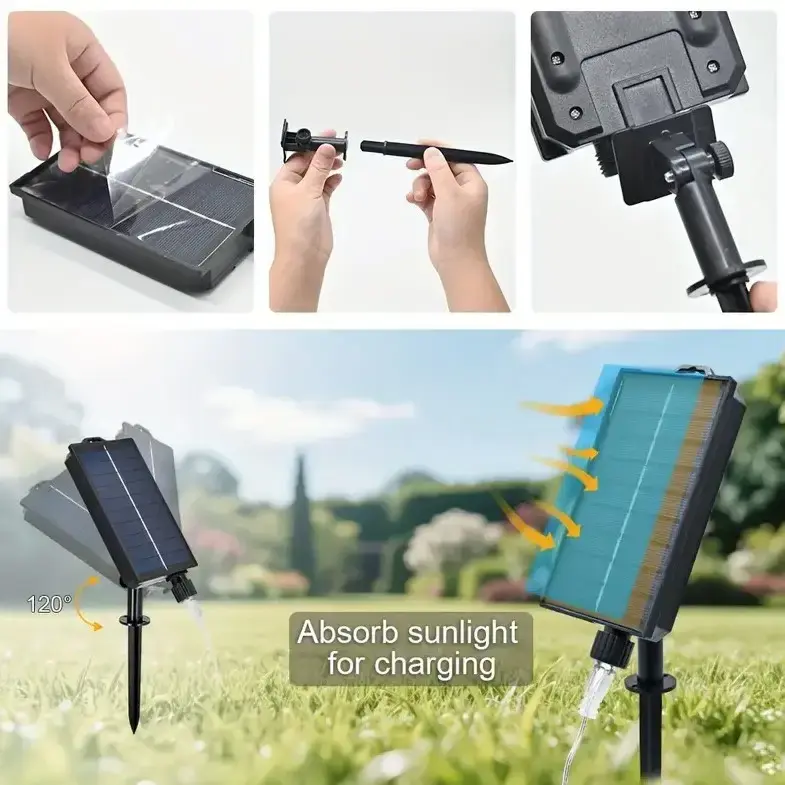 LED гірлянда із сонячною батареєю 10 м (тепле біле світло) - Зображення 5