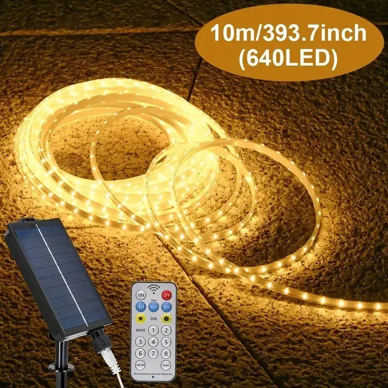 LED гірлянда із сонячною батареєю 10 м (тепле біле світло) - Зображення 2