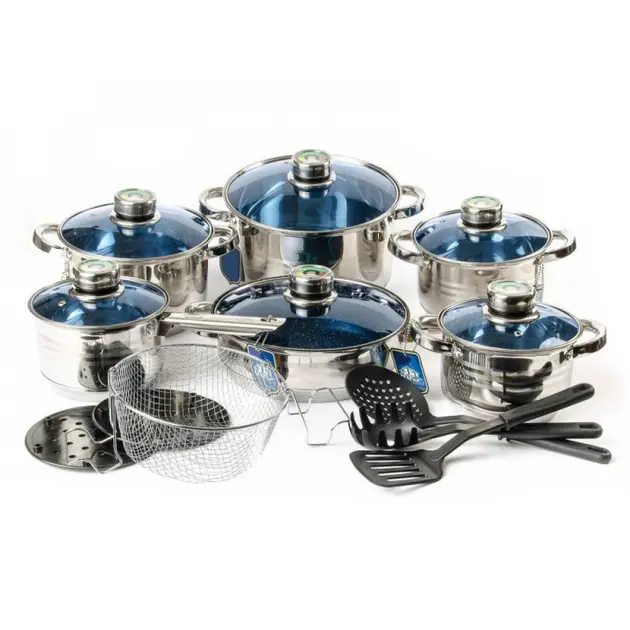 Набір кухонного посуду 18 предметів German Family LUX GF-2054 - Зображення 4