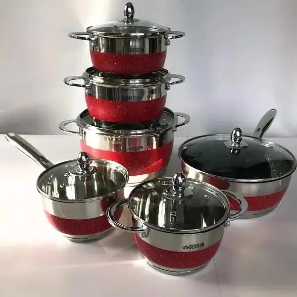 Набір посуду Benson із нержавіючої сталі 12 предметів (BN-294) - Зображення 2