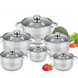 Набір каструль 12 предметів з нержавіючої сталі Benson BN-296