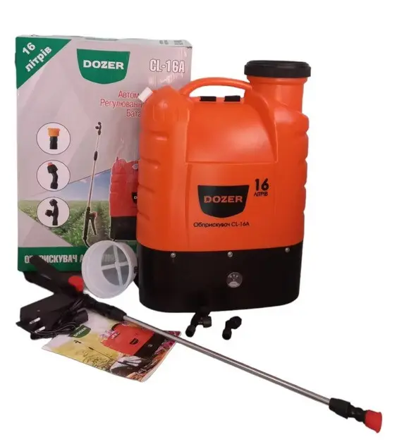 Акумуляторний обприскувач Dozer 16Л, Ранцевий обприскувач з насадками CL-16A - Зображення 2
