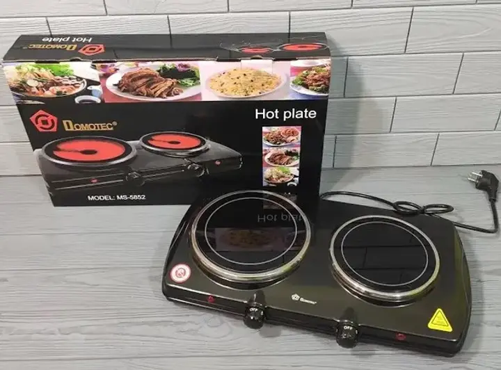 Електроплита Domotec MS-5852, інфрачервона на 2 осередки, 1200 W - Зображення 2