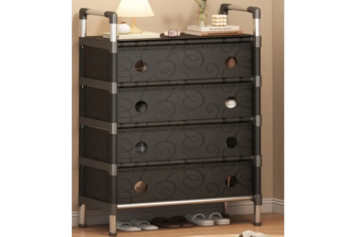 Полиця для взуття SKLM-31-LT6205 чорна 4 полиці