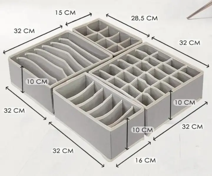 Органайзер для речей XL-1090 4шт 32х32х10 см - Зображення 3
