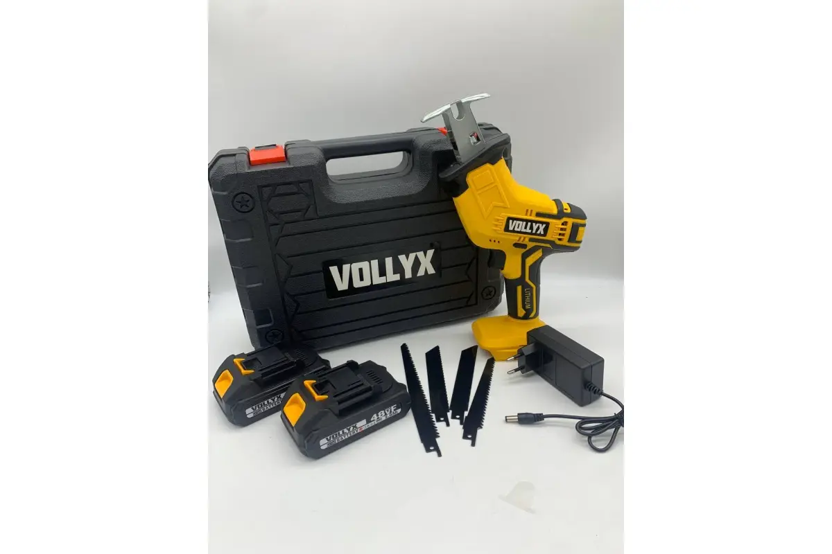 Портативна акумуляторна шабельна пилка лобзик 48V 2АКБ YELLOW - Зображення 7