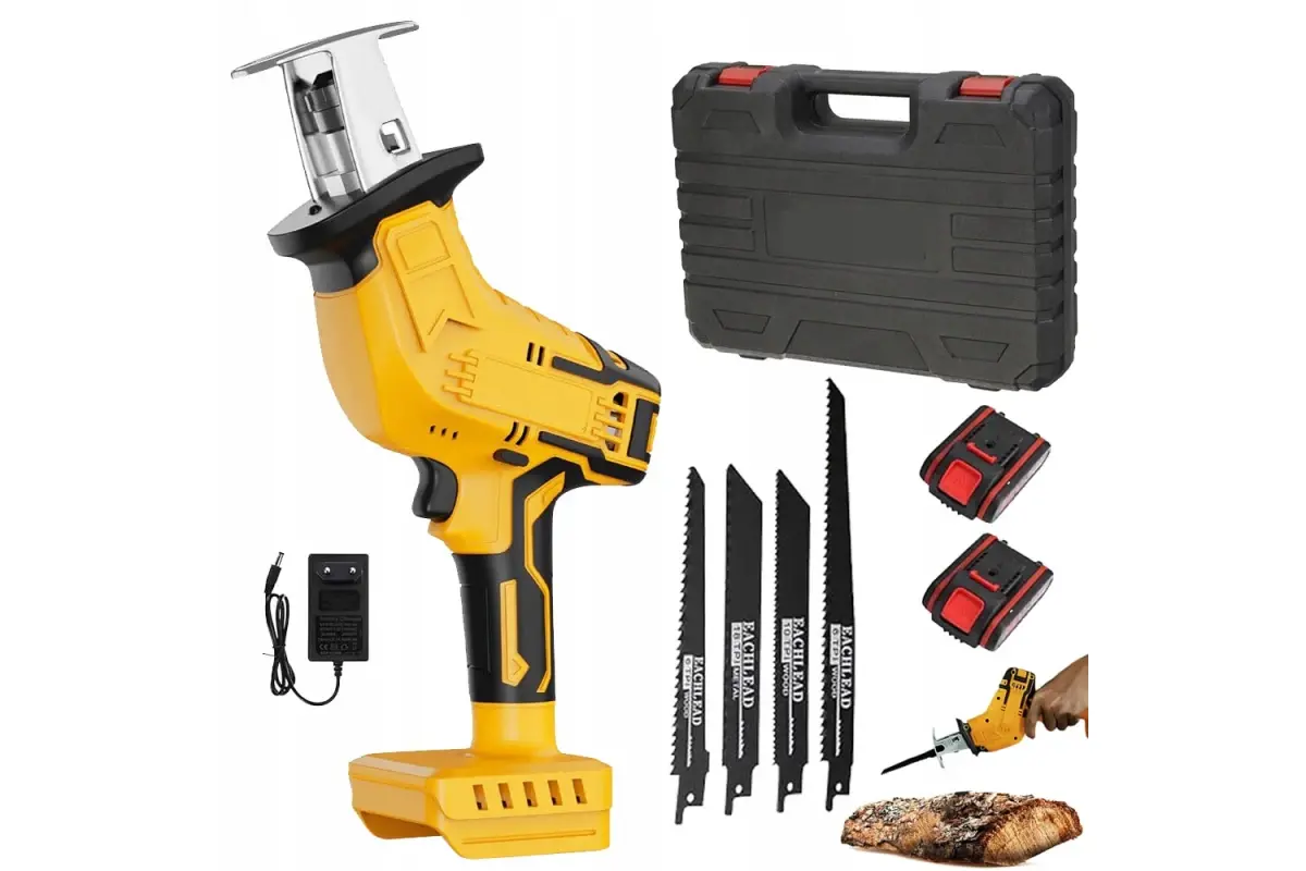 Портативна акумуляторна шабельна пилка лобзик 48V 2АКБ YELLOW