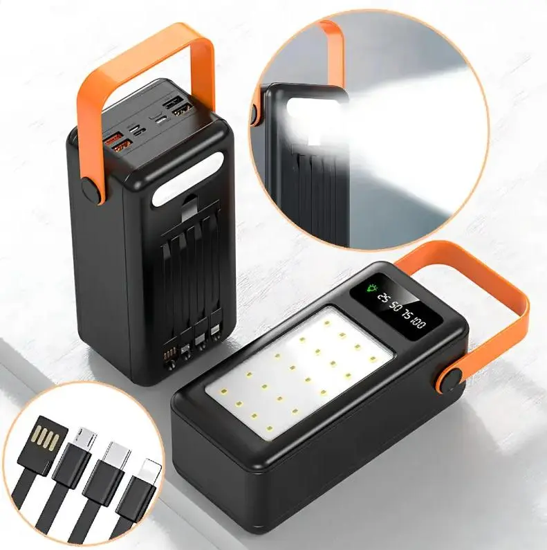 Портативна батарея зовнішня повербанк Power Bank 120000 mAh із сонячною панеллю та ліхтариком YM-639CX - Зображення 6