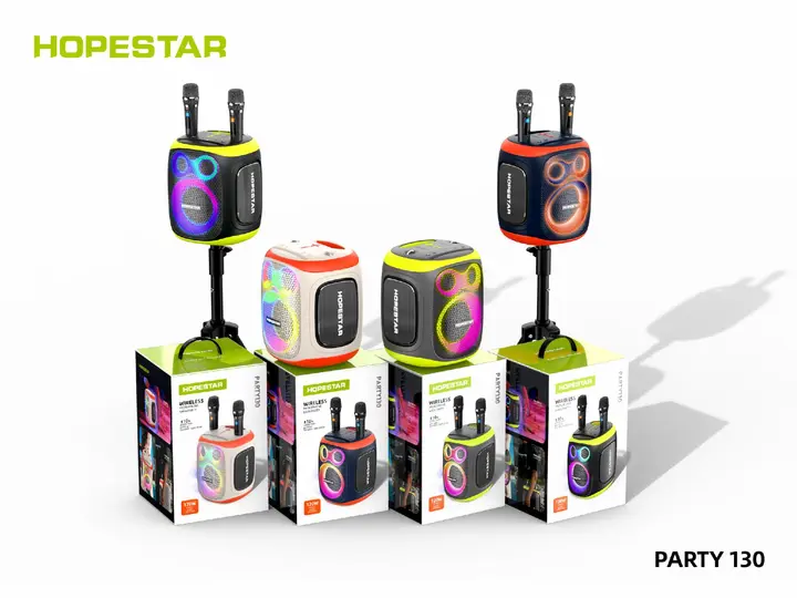 Портативна бездротова колонка Bluetooth Hopestar Party 130 з 2 Мікрофоном Караоке | 120Вт, Bluetooth - Зображення 9