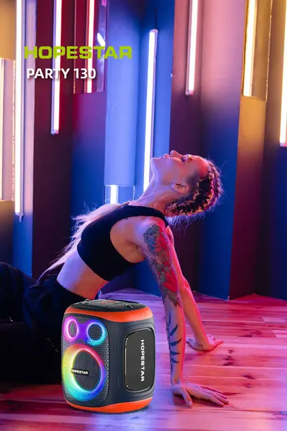 Портативна бездротова колонка Bluetooth Hopestar Party 130 з 2 Мікрофоном Караоке | 120Вт, Bluetooth - Зображення 5