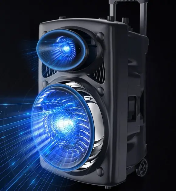 Портативна колонка Su-Kam BT 150D + 2 мікрофони 12v220v - Зображення 2