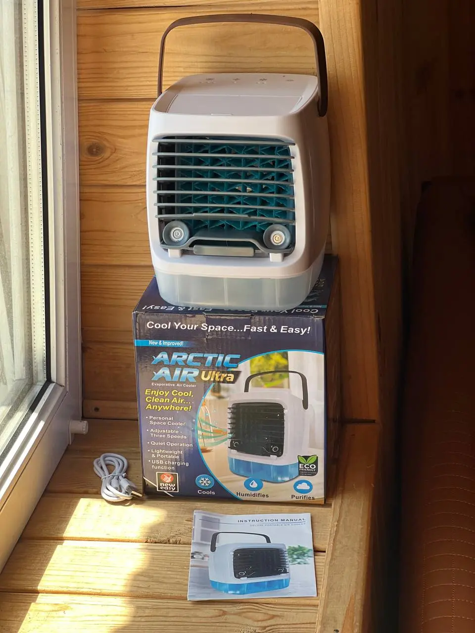 Портативний вентилятор USB з водяним охолодженням, розпилювач, Arctic air cooler AND XL-1375, зволожувач - Зображення 6