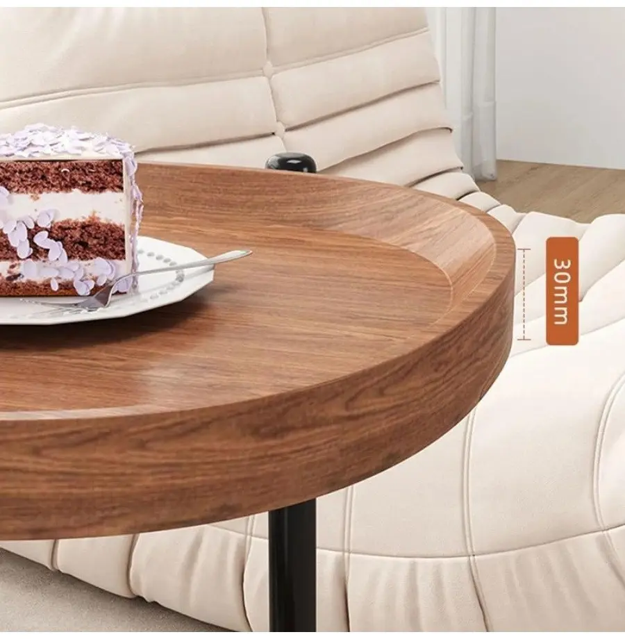 Приліжковий 2-х ярусний столик з дерев'яною стільницею та металевою основою (ZM-1642) - Зображення 4