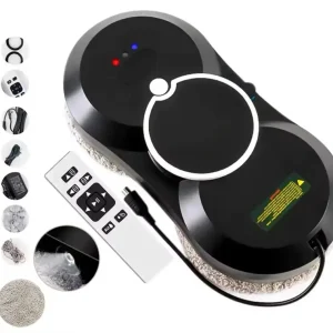 Робот для миття вікон NEW Glass Cleaning Robot з пультом дистанційного керування чорний