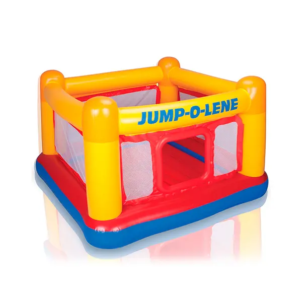 Дитячий батут 48260 INTEX 174-174-112см, 3-6років, до 54кг, для 2-х дітей, надувна підлога, ремкомплект