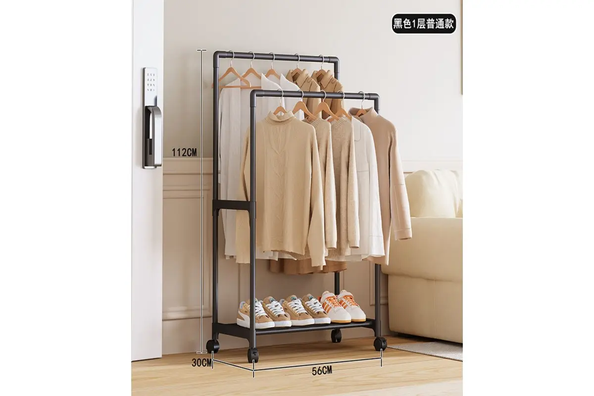 Стійка-вішалка на колесах для речей та взуття (YH9918-1) - Зображення 5