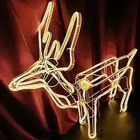 Холодний білий Вуличний новорічний олень із дюралайту з поворотом голови великий 115 см від мережі - Зображення 6