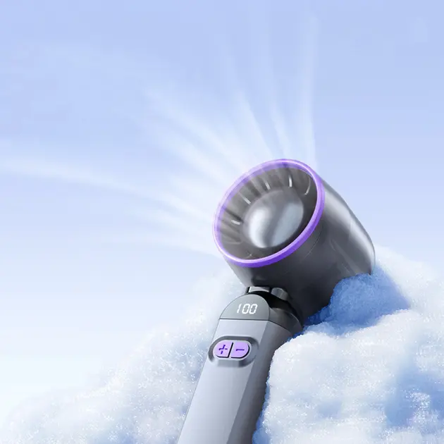 Вентилятор портативний настільний ручний Handheld fan LY-937 із вбудованим акумулятором та з цифровим дисплеєм, 5 швидкостей - Зображення 2