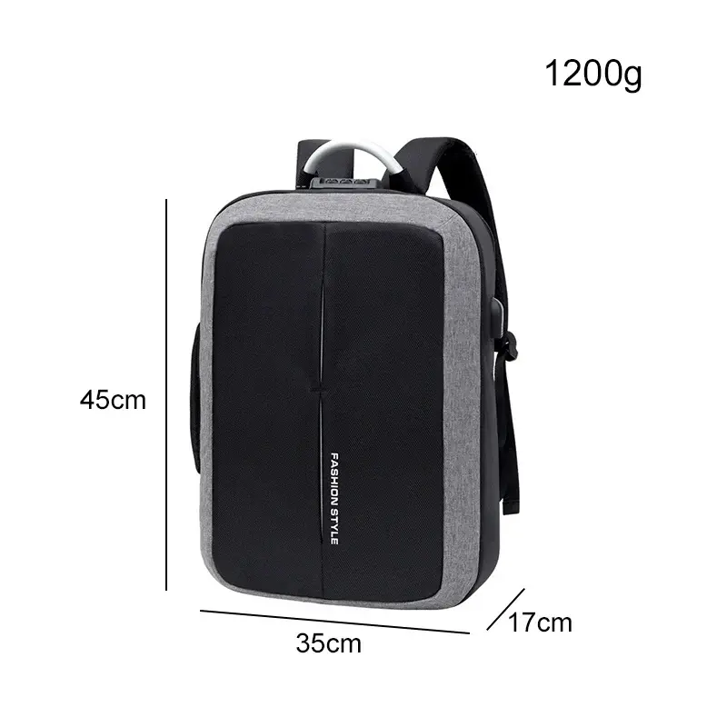 Діловий рюкзак для ноутбука для чоловіків із захистом від крадіжки Fashion Style Сумка із безпечним замком - Зображення 4