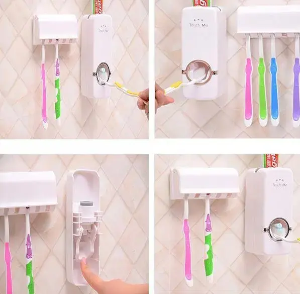 Тримач-диспенсер для зубної пасти та щіток Toothbrush sterilizer автоматичний - Зображення 6